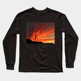 Sunny Orange Shaded Skies Long Sleeve T-Shirt